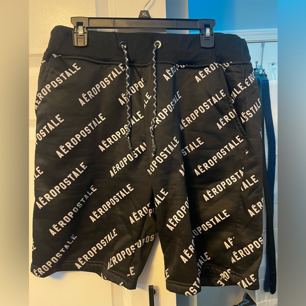 Large Black and White Aeropostale Shorts